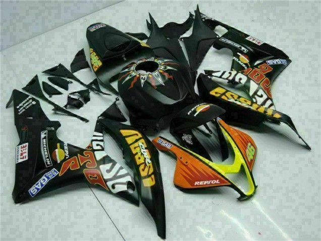 Negro Amarillo Repsol 46 Carenado Moto Honda CBR 600 RR 2007-2008 Negro Amarillo Repsol 46 Carenado Moto Honda CBR 600 RR 2007-2008