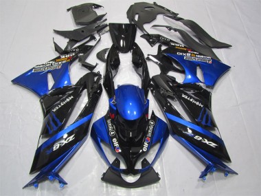 Negro Azul Monster Carenado Moto Kawasaki ZX6R 2009-2012