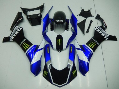 Negro Azul Monster Carenado Moto Yamaha R1 2015-2019