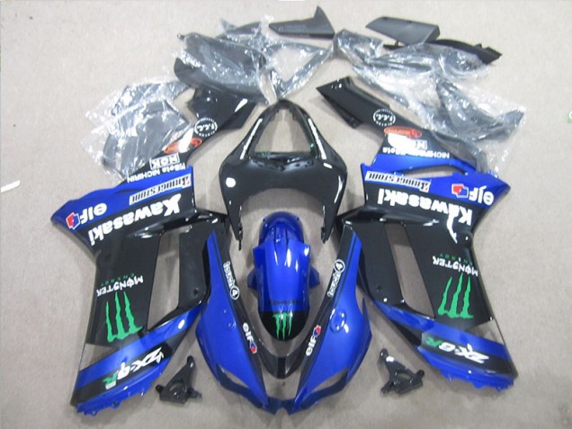 Negro Azul Verde Monster ABS Kits Carenado Moto Kawasaki ZX6R 2007-2008 Negro Azul Verde Monster ABS Kits Carenado Moto Kawasaki ZX6R 2007-2008