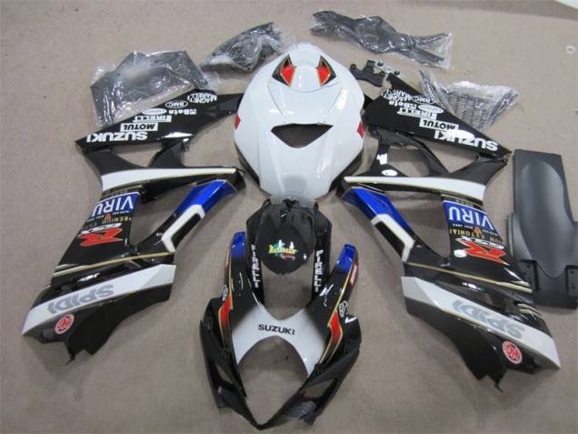 Negro Blanco Azul Inyección Kit Carenado Moto Suzuki GSXR 1000 K7 2007-2008 Negro Blanco Azul Inyección Kit Carenado Moto Suzuki GSXR 1000 K7 2007-2008