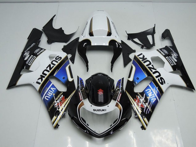 Negro Blanco Azul Viru Carenado Moto Suzuki GSXR 750 K1 K2 K3 2001-2003 Negro Blanco Azul Viru Carenado Moto Suzuki GSXR 750 K1 K2 K3 2001-2003
