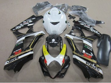 Negro Blanco Carenado Moto Suzuki GSXR 1000 K7 2007-2008