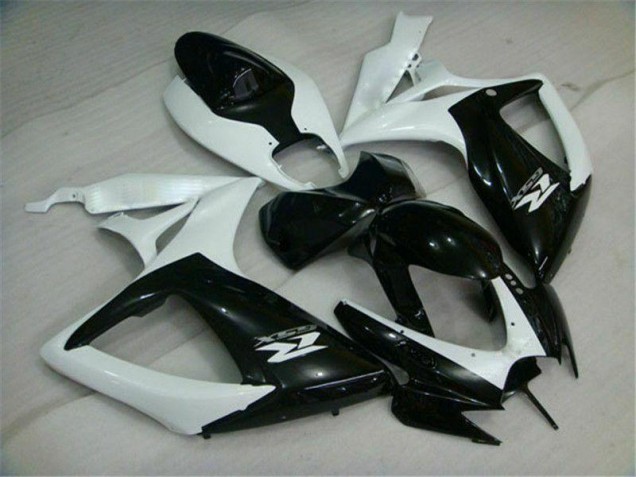 Negro Blanco Carenado Moto Suzuki GSXR 600 / 750 K6 2006-2007 Negro Blanco Carenado Moto Suzuki GSXR 600 / 750 K6 2006-2007