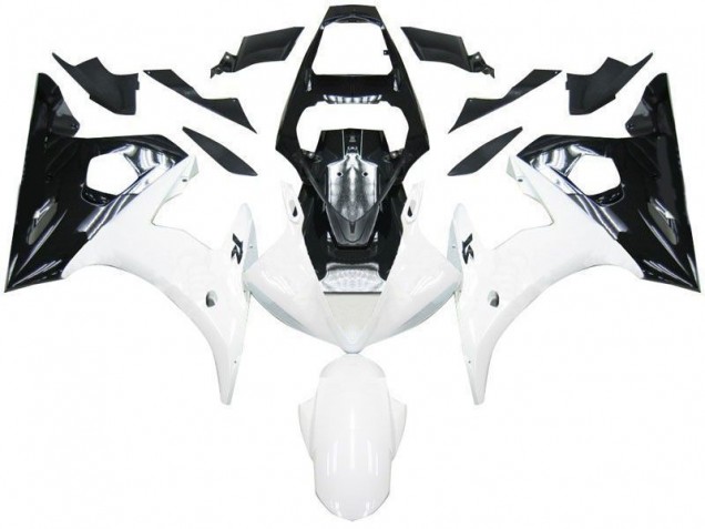 Negro Blanco Carenado Moto Yamaha R6 2003-2005 Negro Blanco Carenado Moto Yamaha R6 2003-2005