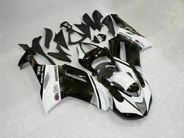 Negro Blanco Carrocería Motocicletas Kawasaki ZX6R 2007-2008 Negro Blanco Carrocería Motocicletas Kawasaki ZX6R 2007-2008