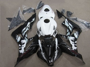 Negro Blanco Kit Completo Carenado Moto Honda CBR 600 RR 2007-2008