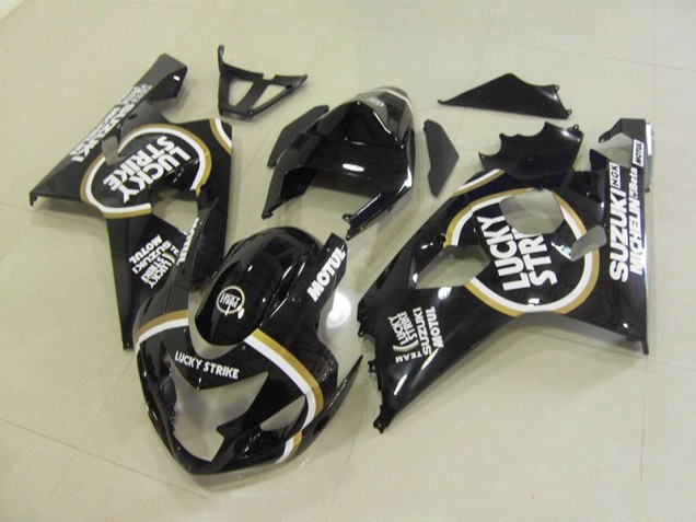 Negro Blanco Lucky Strike Motul Carenado Moto Suzuki GSXR 750 K4 2004-2005 Negro Blanco Lucky Strike Motul Carenado Moto Suzuki GSXR 750 K4 2004-2005