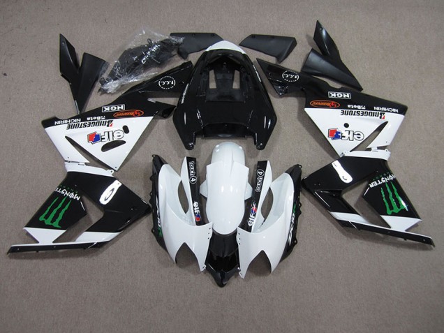 Negro Blanco Monster Carenado Moto Kawasaki ZX10R 2003-2005 Negro Blanco Monster Carenado Moto Kawasaki ZX10R 2003-2005