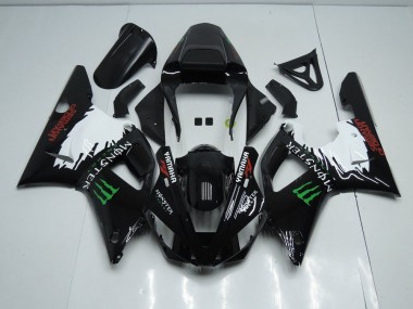 Negro Blanco Monster Carenado Moto Yamaha R1 2000-2001