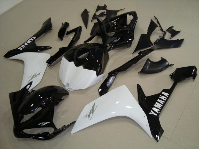 Negro Blanco Oro Carenado Moto Yamaha R1 2007-2008 Negro Blanco Oro Carenado Moto Yamaha R1 2007-2008