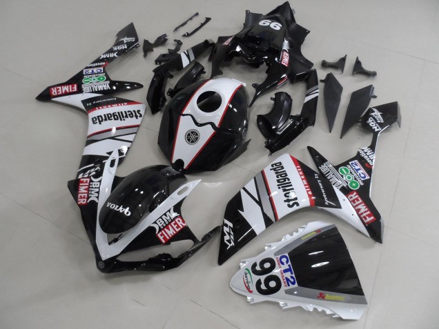 Negro Blanco Pegatinas Packs Carenado Moto Yamaha R1 2007-2008 Negro Blanco Pegatinas Packs Carenado Moto Yamaha R1 2007-2008