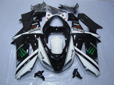 Negro Blanco Touch4 Monster Carenado Moto Kawasaki ZX10R 2006-2007