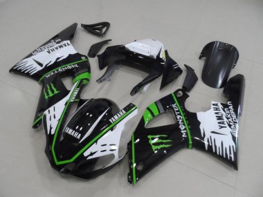 Negro Blanco Verde Monster Kits Carenado Moto Yamaha R1 2000-2001