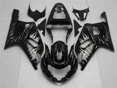 Negro Kit Completo Carenado Moto Suzuki GSXR 600 / 750 K1 K2 K3 2001-2003