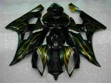 Negro Kits Completo Carenado Moto ABS Yamaha R6 2006-2007