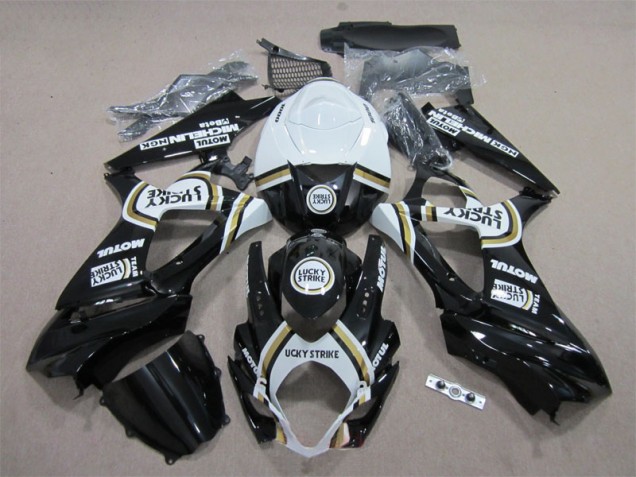 Negro Lucky Strike Blanco Motul Carenado Moto Suzuki GSXR 1000 K7 2007-2008 Negro Lucky Strike Blanco Motul Carenado Moto Suzuki GSXR 1000 K7 2007-2008
