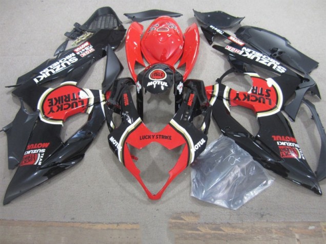 Negro Lucky Strike Rojo Motul Carenado Moto Suzuki GSXR 1000 K5 2005-2006 Negro Lucky Strike Rojo Motul Carenado Moto Suzuki GSXR 1000 K5 2005-2006