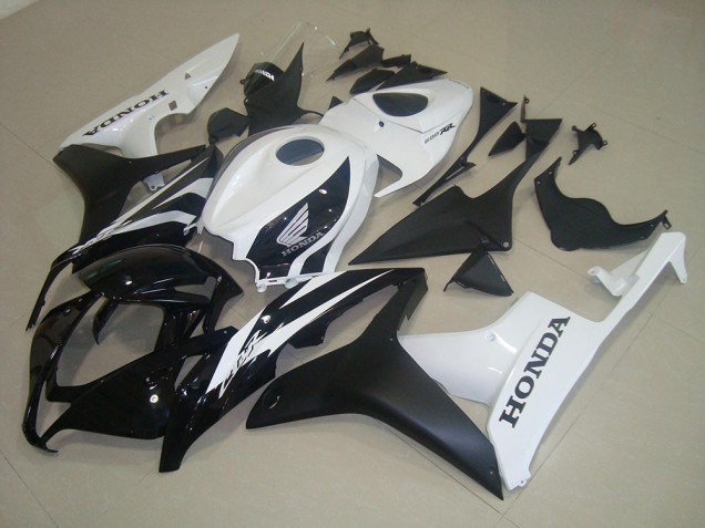 Negro Mate Blanco Carenado Moto Honda CBR 600 RR 2007-2008 Negro Mate Blanco Carenado Moto Honda CBR 600 RR 2007-2008