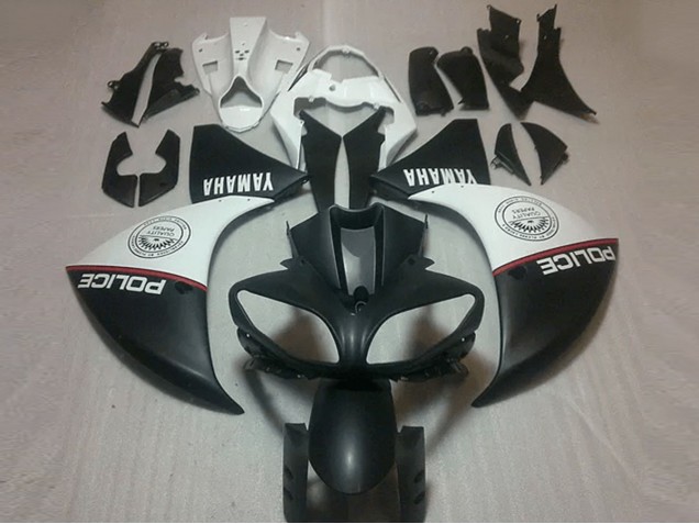 Negro Mate Blanco Carenado Moto Yamaha R1 2012-2014