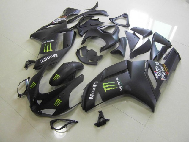 Negro Mate Monster Carenado Moto Kawasaki ZX6R 2007-2008 Negro Mate Monster Carenado Moto Kawasaki ZX6R 2007-2008