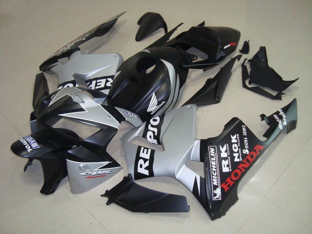Negro Mate Plata Repsol Carenado Moto Honda CBR 600 RR 2005-2006 Negro Mate Plata Repsol Carenado Moto Honda CBR 600 RR 2005-2006