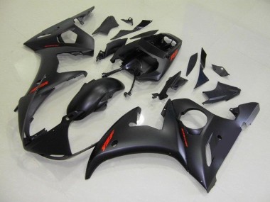 Negro Mate Rojo Calcomanías Carenado Moto Yamaha R6 2003-2005