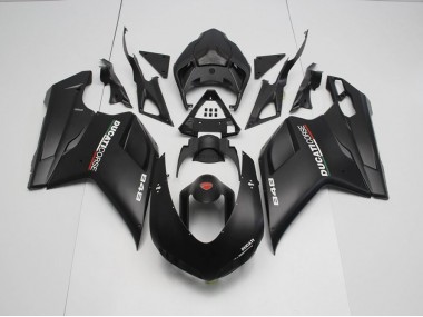Negro Mate con Blanco Calcomanías Carenado Moto Ducati 848 1098 1198 2007-2014