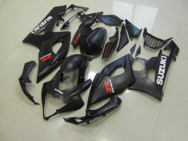 Negro Mate con Blanco Calcomanías Carenado Moto Suzuki GSXR 1000 K5 2005-2006 Negro Mate con Blanco Calcomanías Carenado Moto Suzuki GSXR 1000 K5 2005-2006
