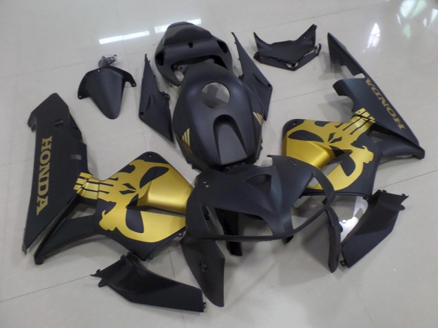 Negro Mate con Oro Cráneo Carenado Moto Honda CBR 600 RR 2005-2006 Negro Mate con Oro Cráneo Carenado Moto Honda CBR 600 RR 2005-2006