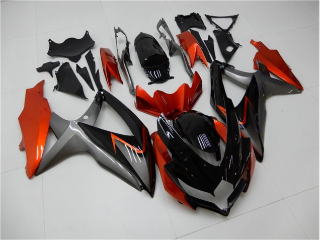 Negro Naranja Gris Carenado Moto Suzuki GSXR 600 / 750 K8 2008-2010 Negro Naranja Gris Carenado Moto Suzuki GSXR 600 / 750 K8 2008-2010