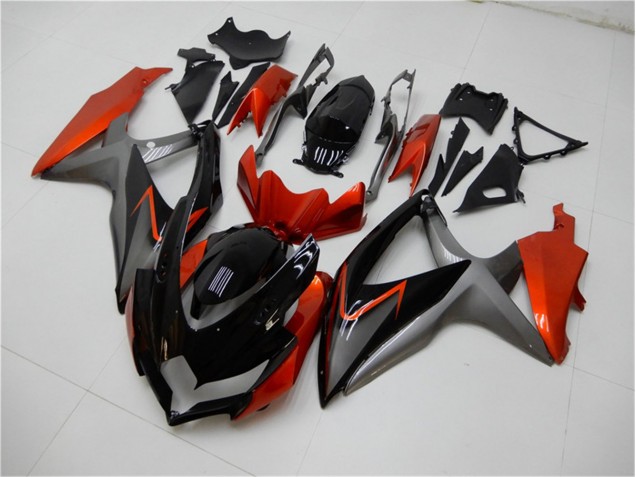 Negro Naranja Gris Carenado Moto Suzuki GSXR 600 / 750 K8 2008-2010 Negro Naranja Gris Carenado Moto Suzuki GSXR 600 / 750 K8 2008-2010