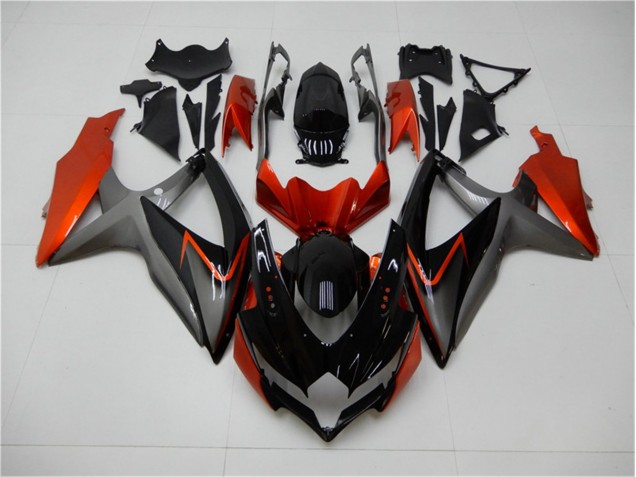 Negro Naranja Gris Carenado Moto Suzuki GSXR 600 / 750 K8 2008-2010 Negro Naranja Gris Carenado Moto Suzuki GSXR 600 / 750 K8 2008-2010