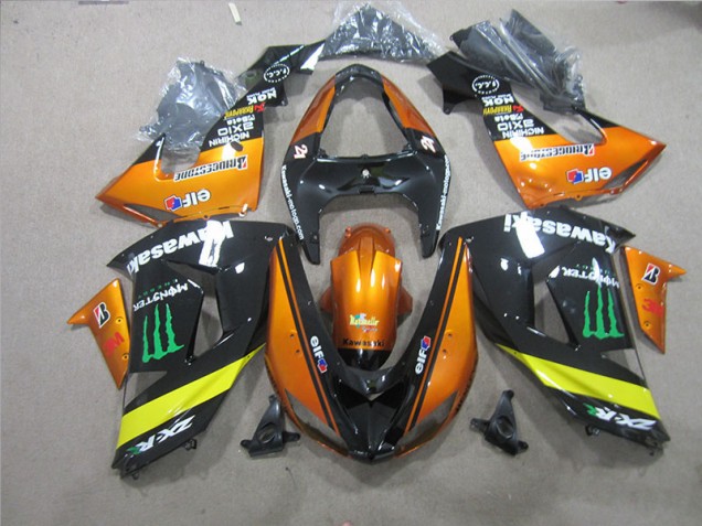 Negro Naranja Monster Carenado Moto Kawasaki ZX10R 2006-2007 Negro Naranja Monster Carenado Moto Kawasaki ZX10R 2006-2007