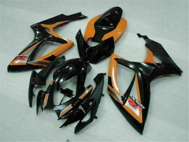 Negro Naranja Plástico Moto Suzuki GSXR 600 / 750 K6 2006-2007 Negro Naranja Plástico Moto Suzuki GSXR 600 / 750 K6 2006-2007