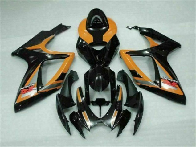 Negro Naranja Plástico Moto Suzuki GSXR 600 / 750 K6 2006-2007 Negro Naranja Plástico Moto Suzuki GSXR 600 / 750 K6 2006-2007