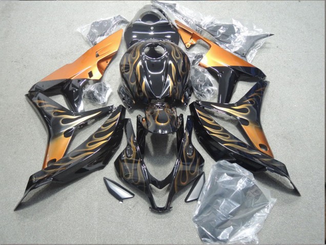 Negro Oro Llama Carenado Moto Honda CBR 1000 RR 2004-2005 Negro Oro Llama Carenado Moto Honda CBR 1000 RR 2004-2005