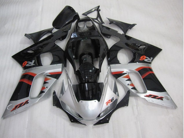 Negro Plata Inyección Kit Carenado Moto Yamaha R6 1998-2002 Negro Plata Inyección Kit Carenado Moto Yamaha R6 1998-2002