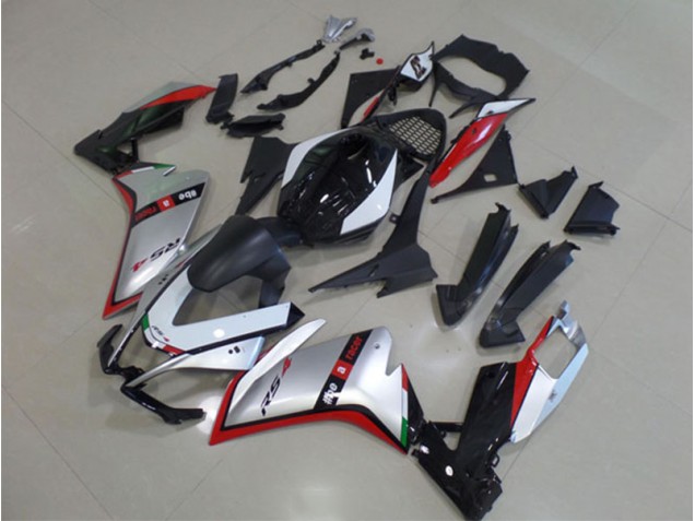 Negro Plata Rojo Kits Carenado Moto Aprilia RS4 50 125 2011-2018 Negro Plata Rojo Kits Carenado Moto Aprilia RS4 50 125 2011-2018