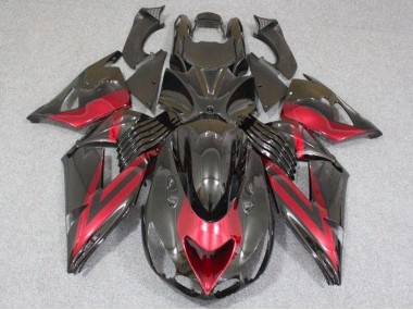 Negro Rojo ABS Carenado Motocicleta Kawasaki ZX14R ZZR 1400 2006-2011