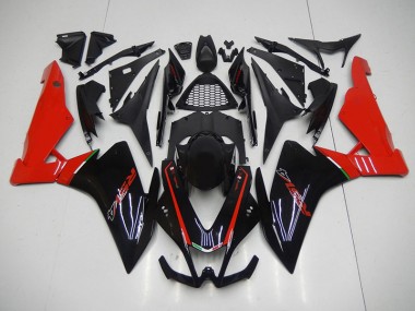 Negro Rojo ABS Kits Carenado Moto Aprilia RSV4 2009-2015