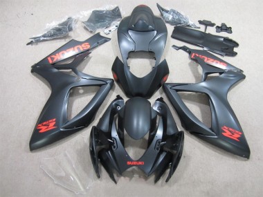 Negro Rojo Calcomanía Carenado Moto Suzuki GSXR 600 K6 2006-2007