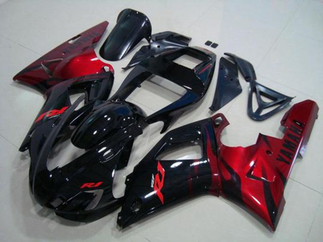 Negro Rojo Carenado Moto Yamaha R1 1998-1999 Negro Rojo Carenado Moto Yamaha R1 1998-1999