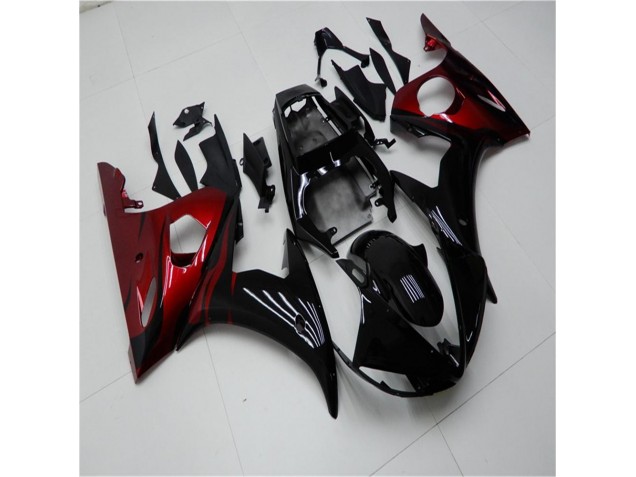 Negro Rojo Carenado Moto Yamaha R6 2003-2005 Negro Rojo Carenado Moto Yamaha R6 2003-2005
