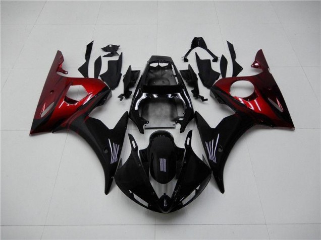 Negro Rojo Carenado Moto Yamaha R6 2003-2005 Negro Rojo Carenado Moto Yamaha R6 2003-2005