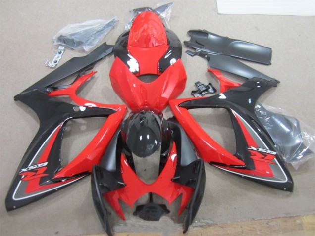 Negro Rojo Carrocería Motocicletas Suzuki GSXR 600 K6 2006-2007 Negro Rojo Carrocería Motocicletas Suzuki GSXR 600 K6 2006-2007