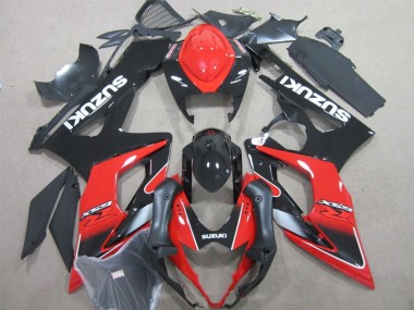 Negro Rojo Inyección Kit Carenado Moto Suzuki GSXR 1000 K5 2005-2006