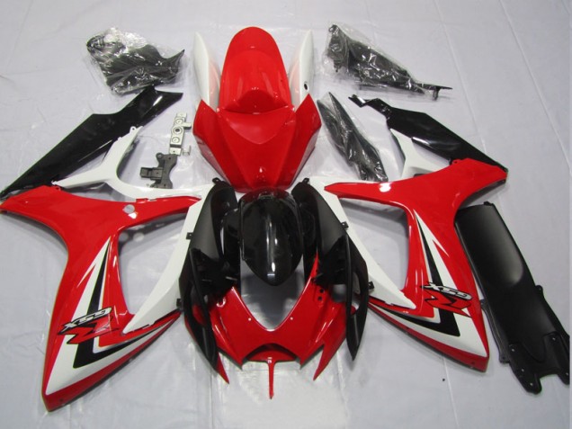 Negro Rojo Kit Completo Carenado Moto Suzuki GSXR 600 K6 2006-2007 Negro Rojo Kit Completo Carenado Moto Suzuki GSXR 600 K6 2006-2007