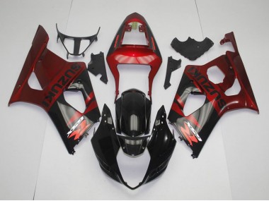 Negro Rojo Kits Completo Carenado Moto Suzuki GSXR 1000 K3 2003-2004