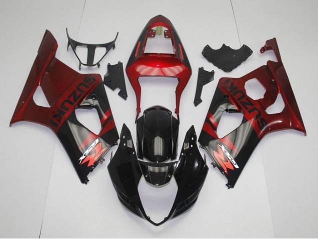 Negro Rojo Kits Completo Carenado Moto Suzuki GSXR 1000 K3 2003-2004 Negro Rojo Kits Completo Carenado Moto Suzuki GSXR 1000 K3 2003-2004